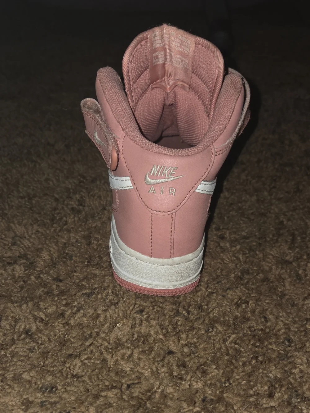Nike Kids Pink and White Air Force 1 High-Top Sneakers